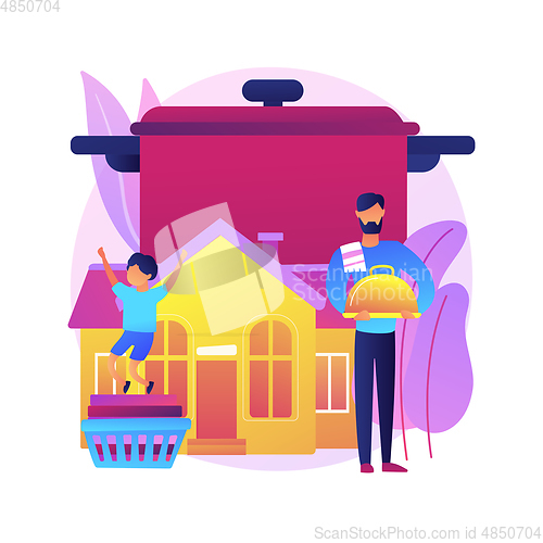 Image of Stay-at-home dads abstract concept vector illustration.