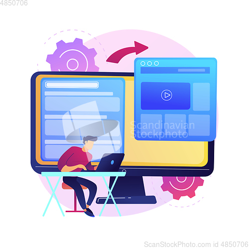 Image of Microsite development abstract concept vector illustration.