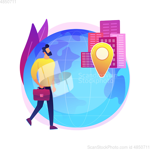 Image of Occupational migration abstract concept vector illustration.