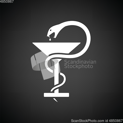 Image of Medicine sign with snake and glass icon