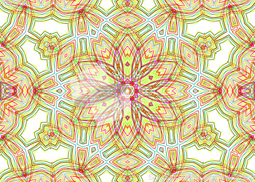 Image of Abstract pattern from bright colorful lines on white