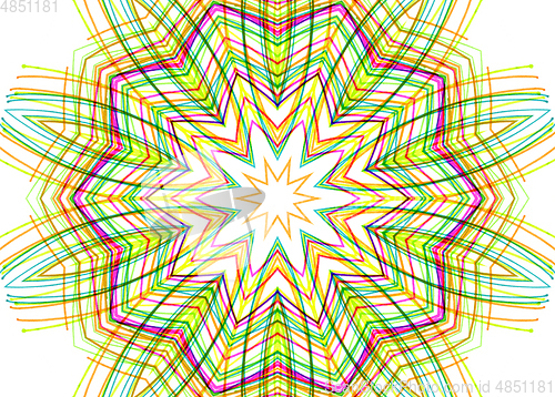 Image of Abstract pattern from bright colorful lines on white