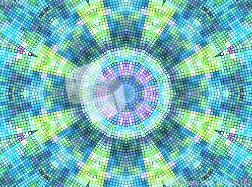 Image of Bright background with concentric mosaic pattern