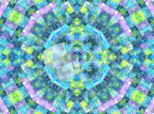 Image of Bright background with concentric mosaic pattern