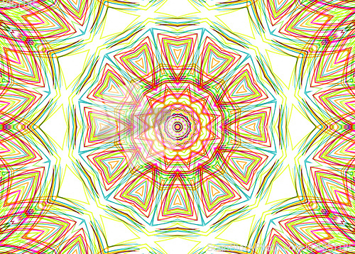Image of Abstract pattern from bright colorful lines on white