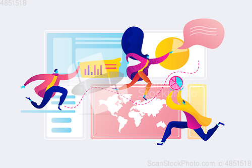 Image of Social media dashboard concept vector illustration.