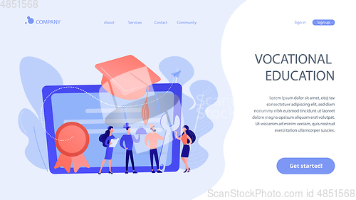 Image of Vocational education concept landing page.