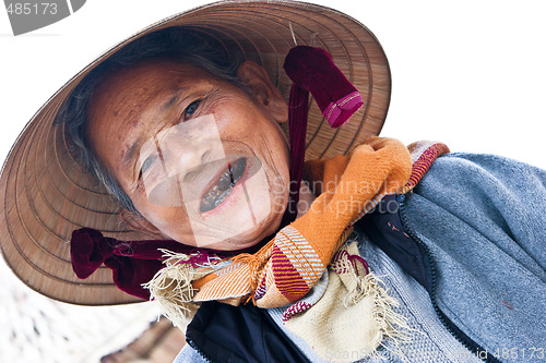 Image of HOI AN - FEBRUARY 22: Portrait of an elderly Vietnamese woman Fe