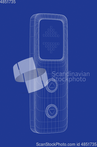 Image of 3D model of elevator call panel