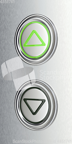 Image of Silver elevator call buttons