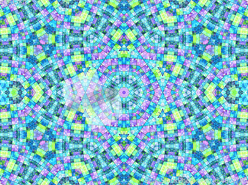 Image of Bright background with concentric mosaic pattern