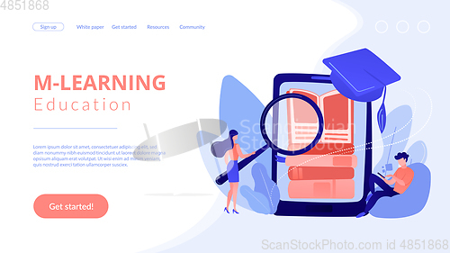 Image of Mobile learning concept landing page.