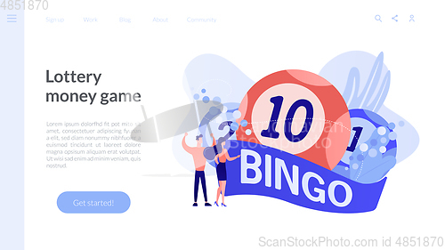 Image of Lottery game concept landing page.