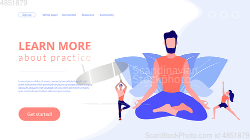 Image of Yoga school concept landing page.