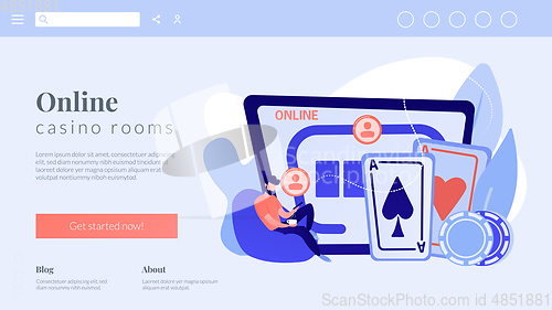 Image of Online poker concept landing page.