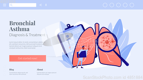 Image of Lung cancer concept landing page.