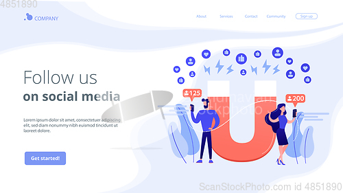 Image of Attracting followers concept landing page