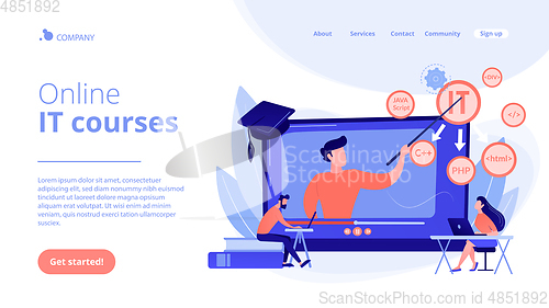 Image of Online IT courses concept landing page