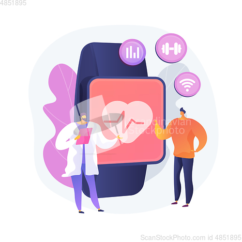 Image of Heart rate on smartwatch vector concept metaphor