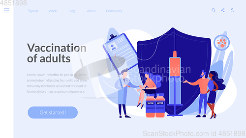 Image of Vaccination of adults concept landing page.