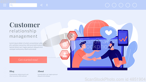 Image of Customer Relationship Management concept landing page.