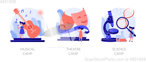 Image of Kids creative and science camps vector concept metaphors