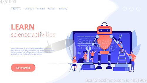 Image of Engineering for kids concept landing page.