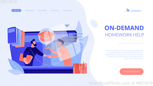 Image of Online tutor concept landing page.