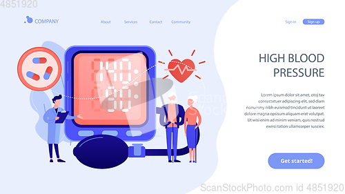 Image of High blood pressure concept landing page.