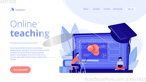 Image of Online education platform concept landing page.