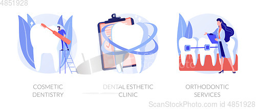 Image of Cosmetic dentistry vector concept metaphors.