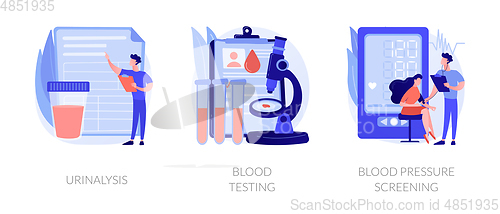 Image of Clinical laboratory analysis icons cartoon set vector concept me