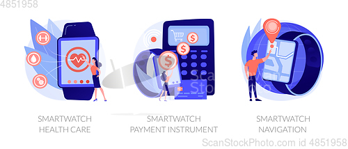 Image of Smartwatch applications use vector concept metaphors