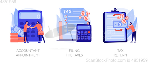 Image of Accountant appointment vector concept metaphors.