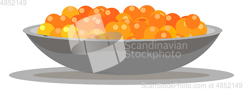 Image of Painting of a giant bowl filled with the tasty caviar vector or 