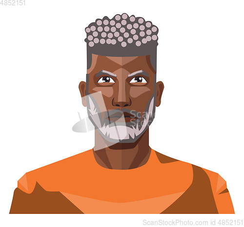 Image of African guy with grey hair and beard illustration vector on whit