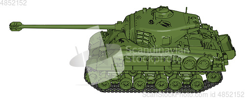 Image of 3D vector illustration on white background of a green military t