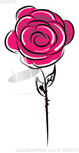 Image of Painting of beautiful red roses vector color drawing or illustra