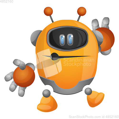 Image of Cartoon robot whistling illustration vector on white background