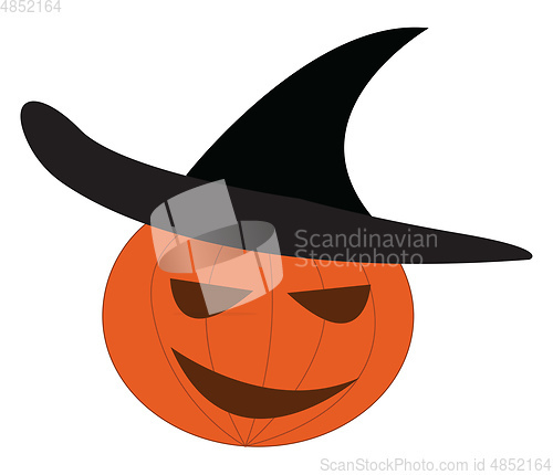 Image of Pumpkin halloween decoration vector or color illustration