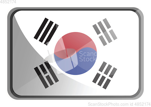 Image of Vector illustration of South Korea flag on white background.
