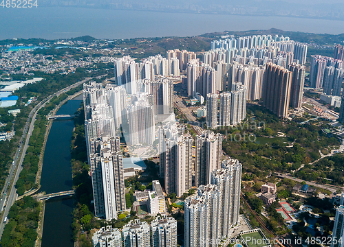 Image of Top view of city in Hong Kong