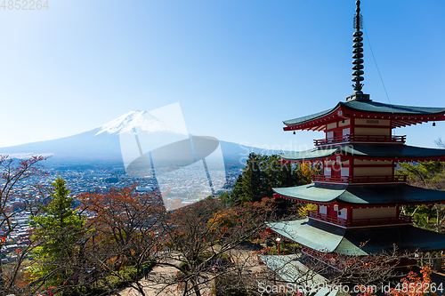 Image of Chureito Pagoda with Mountain Fuji