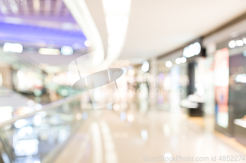 Image of Shopping mall interior background with bokeh