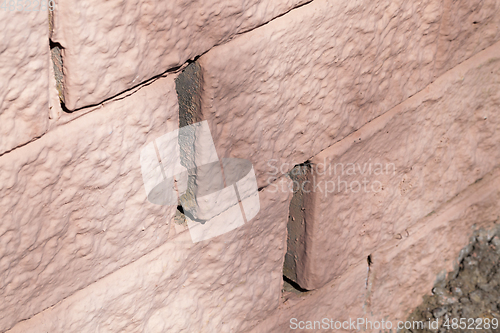 Image of Pink brick wall