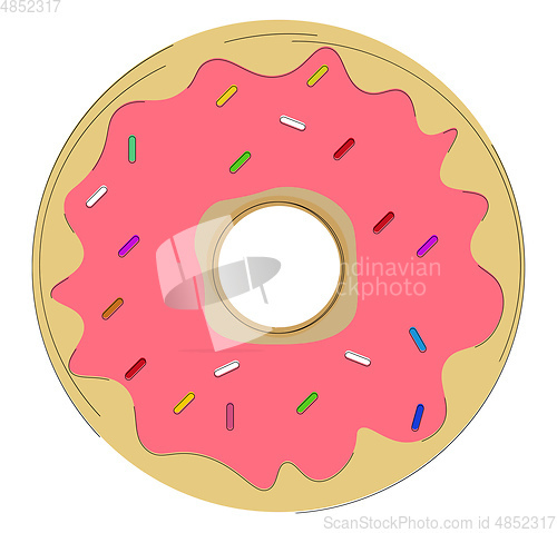 Image of Sweet donut vector or color illustration