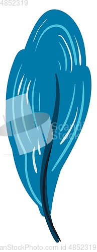 Image of Blue feather painting vector or color illustration