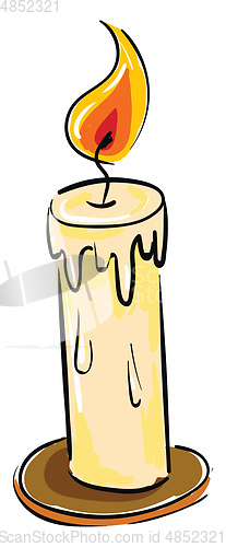 Image of A half-melted candle vector or color illustration