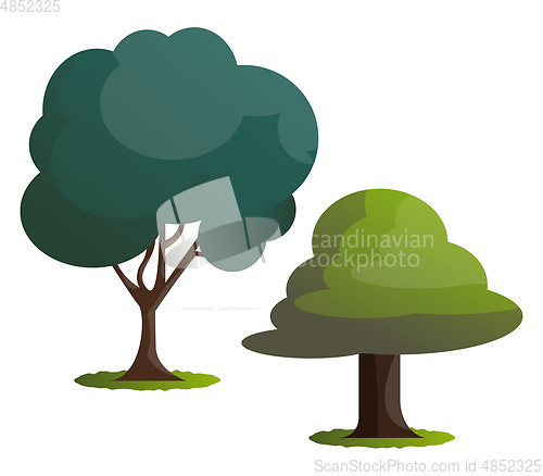 Image of Couple of green trees vector illustration on white background