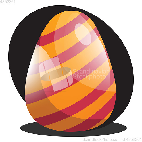 Image of Orange Easter egg with red lines illustration web vector on a wh
